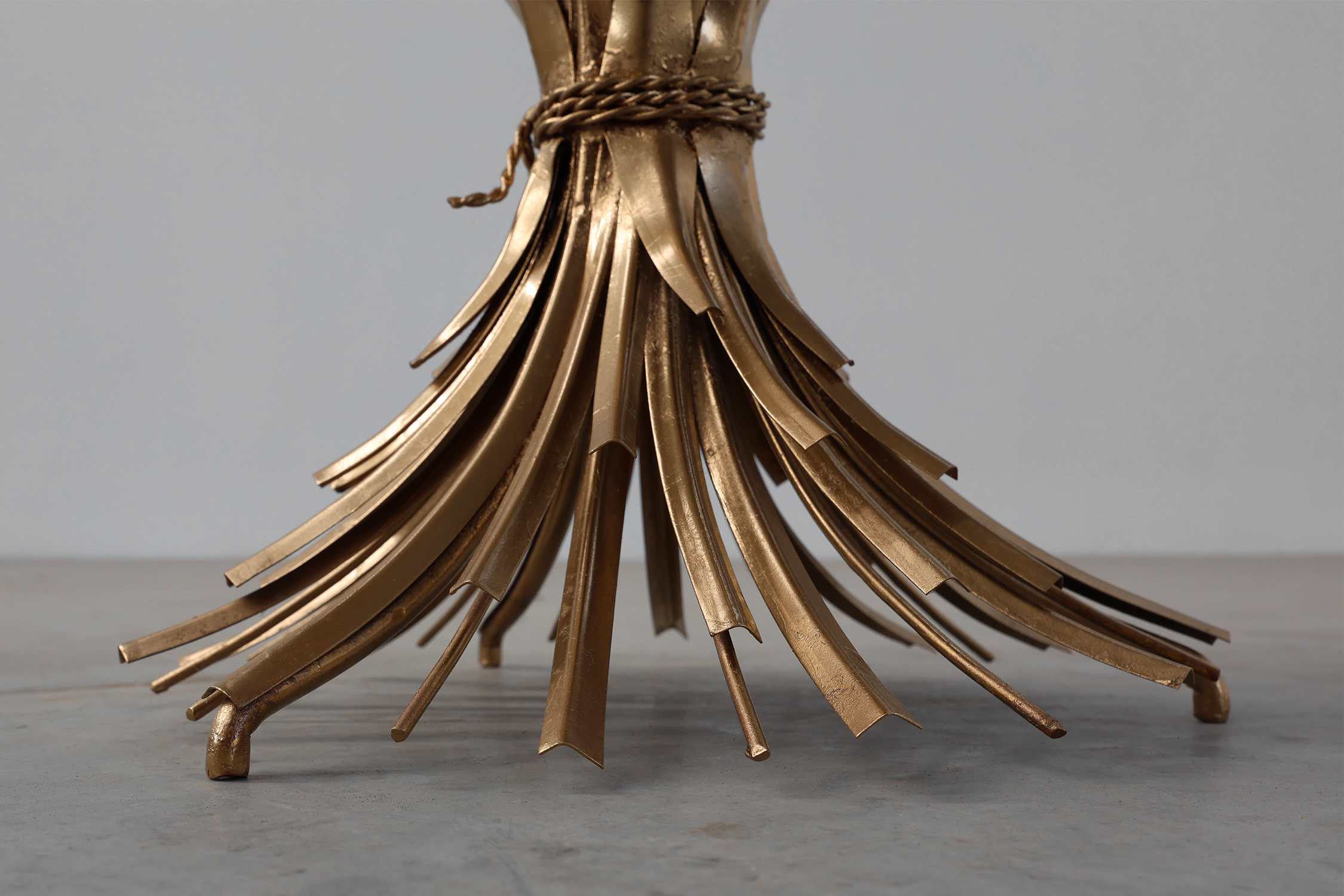 Hollywood regency gilt sheaf of wheat side table “coco chanel”, Italy 1960sthumbnail